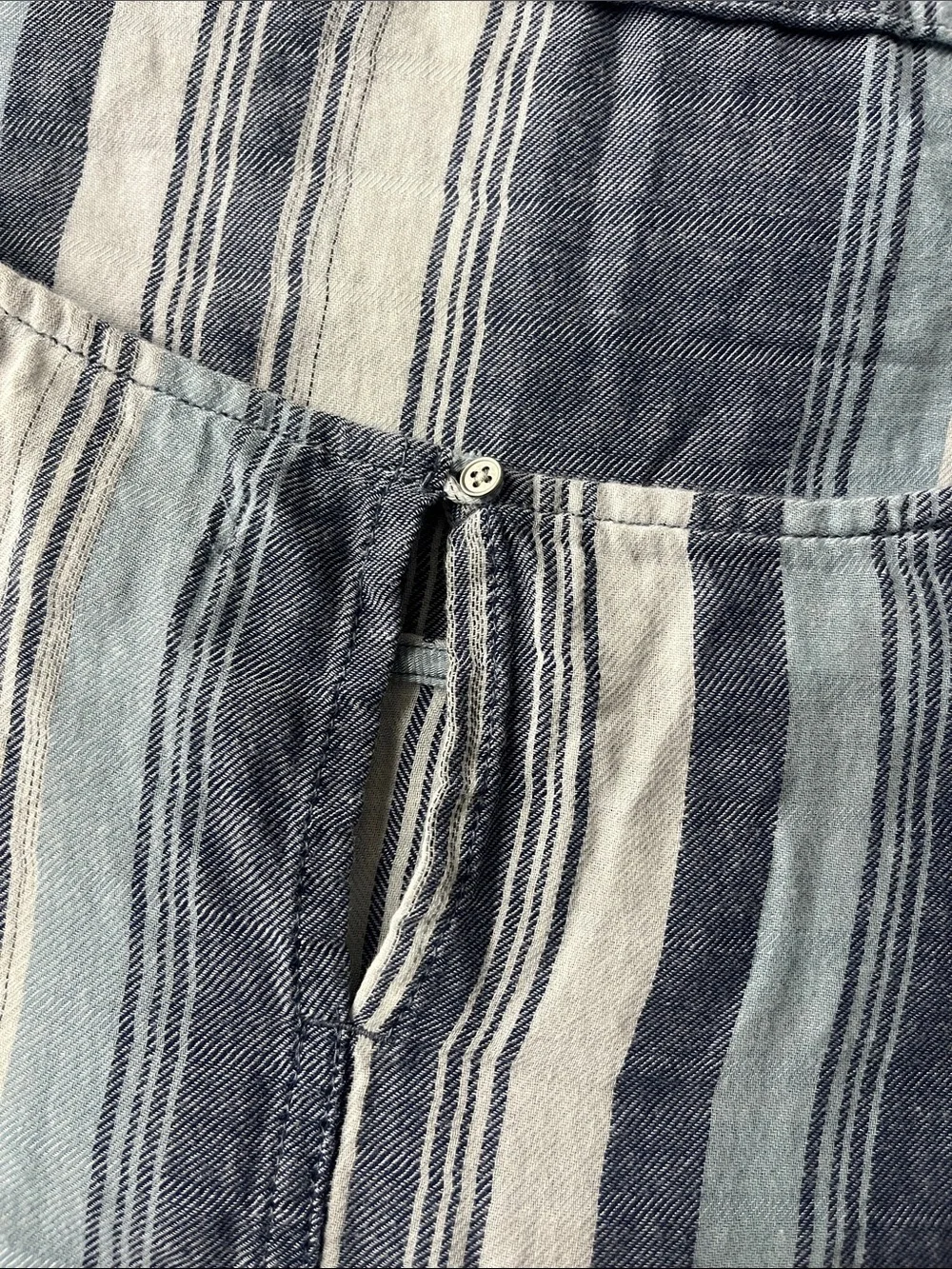 Calvin Klein Jeans Striped Blouse with Ruffle Sleeves Coastal Fisherman - Picture 6 of 6